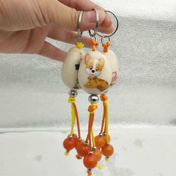 OEM custom made keyrings promotion animal shaped corozo keychain